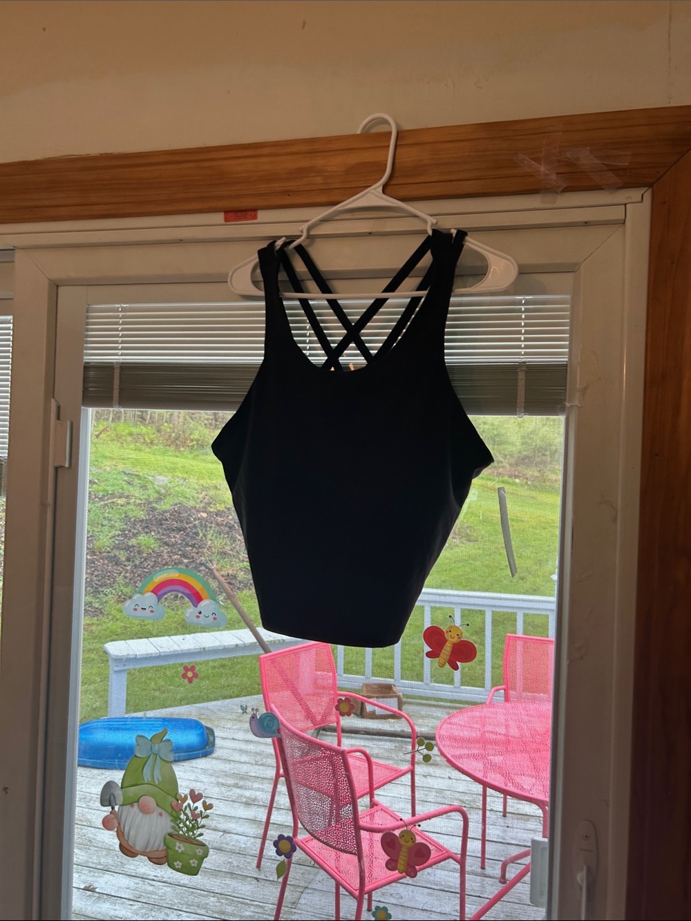Athleta Black Crisscross Back Cropped Tank